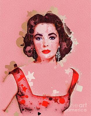 Actors Royalty Free Images - Elizabeth Taylor, Movie Legend Royalty-Free Image by Esoterica Art Agency