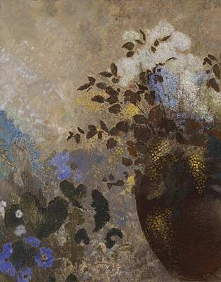 Grimm Fairy Tales - Flowers in a Black Vase by Odilon Redon