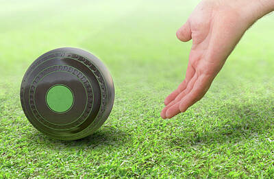 Recently Sold - Sports Digital Art - Hand And Lawn Bowl by Allan Swart