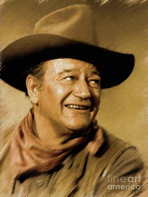 Celebrities Royalty-Free and Rights-Managed Images - John Wayne, Actor by Esoterica Art Agency