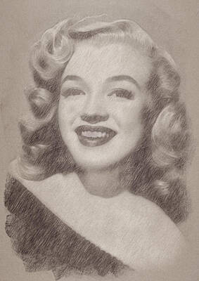 Celebrities Painting Royalty Free Images - Marilyn Monroe Royalty-Free Image by Esoterica Art Agency