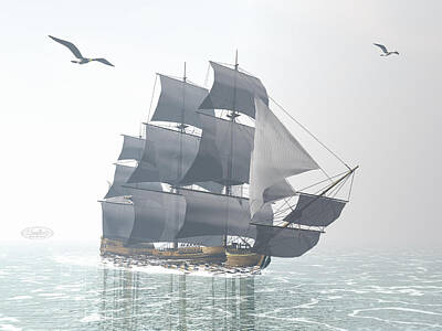 Egon Schiele - Old merchant ship - 3D render by Elenarts - Elena Duvernay Digital Art