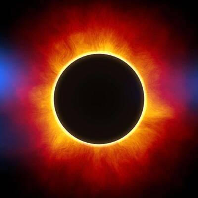 Black And White Beach Royalty Free Images - Solar Eclipse Royalty-Free Image by Celestial Images