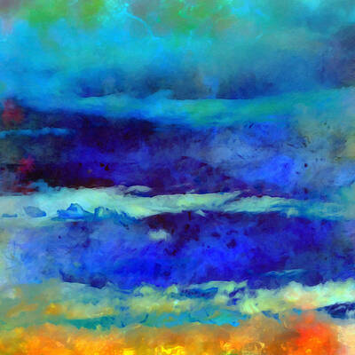 Mountain Paintings - What-a-Color Art Series -Seascape Art by Ricki Mountain