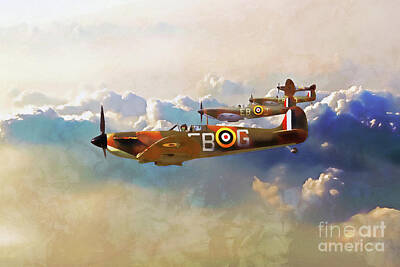 Think Pink Tees - 41 Squadron Spitfires by Airpower Art