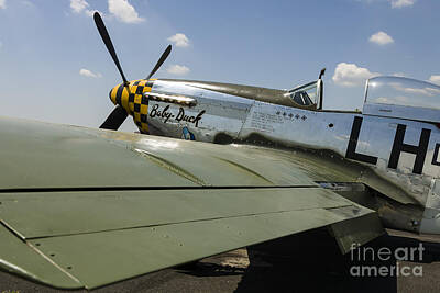 Paint Brush - A P-51 Mustang Parked On The Ramp by Rob Edgcumbe