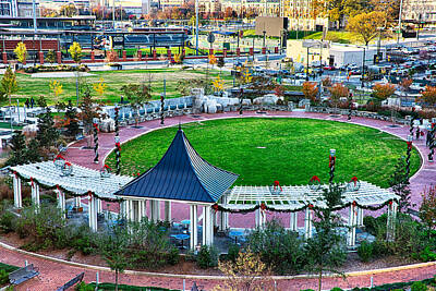 Presidential Portraits - Aerial View Of Romare Bearden Park In Downtown Charlotte North C by Alex Grichenko