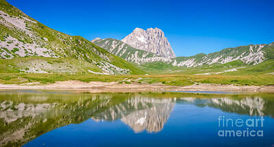 Millenial Trend Watercolor Abstract - Gran Sasso mountain summit at Campo Imperatore plateau, Abruzzo, by JR Photography
