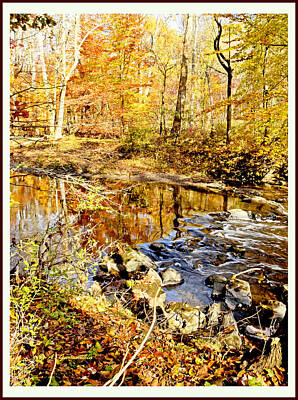 Go For Gold Royalty Free Images - Stream in Autumn Montgomery County Pennsylvania Royalty-Free Image by A Macarthur Gurmankin