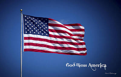 Af One - The American Flag Waves 50 Stars Thirteen Stripes God Bless America Flag Art by Reid Callaway