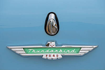 Ira Marcus Royalty-Free and Rights-Managed Images - 57 T-Bird Trunk Emblem by Ira Marcus