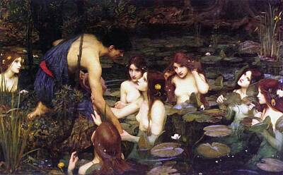 Fantasy Paintings - Hylas And The Nymphs by John William Waterhouse