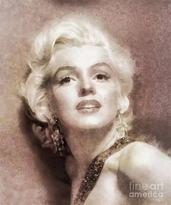 Musician Paintings - Marilyn Monroe by John Springfield by Esoterica Art Agency