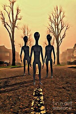 Science Fiction Digital Art - The Alien Conspiracy by Esoterica Art Agency