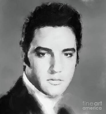 Rock And Roll Paintings - Elvis Presley, Rock and Roll Legend by Esoterica Art Agency