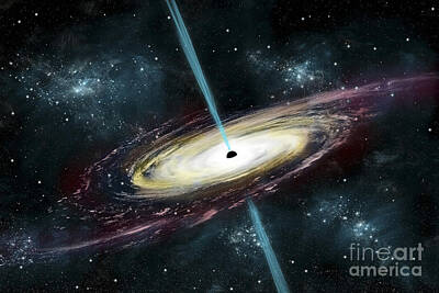 Science Fiction Royalty Free Images - A Black Hole In Interstellar Space Royalty-Free Image by Marc Ward