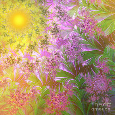 Abstract Flowers Painting Royalty Free Images - A Childs View Royalty-Free Image by Mindy Sommers