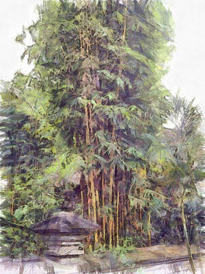 Seascapes Larry Marshall - A clump of bamboo plants by Ashish Agarwal