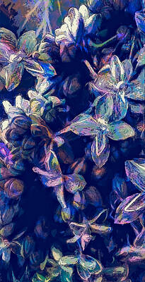 Floral Digital Art - A Cobalt Flash of Floral by Jo-Anne Gazo-McKim