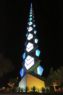 Solar System Posters - A Frank Lloyd Wright Spire Night Shot by Derrick Neill
