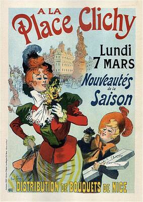 Mammals Mixed Media - A La Place Clichy - Nouveautes de la Saison - Vintage French Advertising Poster by Studio Grafiikka