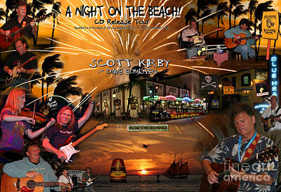 Musician Photo Royalty Free Images - A Night On The Beach SCOTT KIRBY Key West Florida Royalty-Free Image by Lone Palm Studio