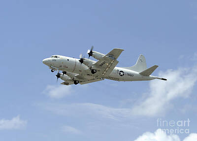 Transportation Photos - A P-3c Orion Aircraft Takes by Stocktrek Images
