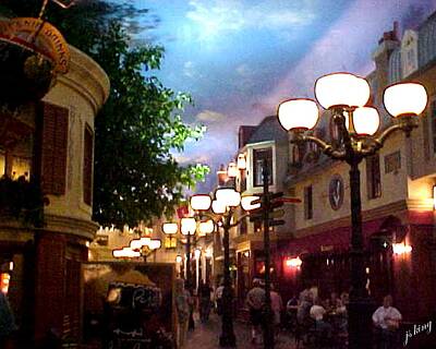 Grateful Dead Royalty Free Images - A Paris Street in Vegas Royalty-Free Image by Jacquie King