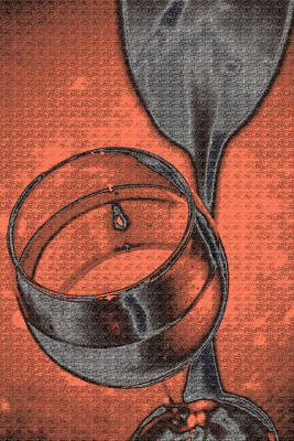 Wine Digital Art Royalty Free Images - A Toast in Orange Royalty-Free Image by Marnie Patchett