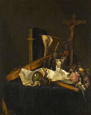  Painting - A Vanitas Still Life by Jacques de Claeuw