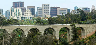 Sugar Skulls - A View of Cabrillo Bridge and Downtown San Diego, California by Derrick Neill