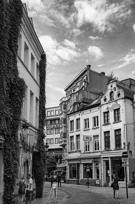 Travel Pics Royalty-Free and Rights-Managed Images - A Walk in a Brussels Back Street by Georgia Clare