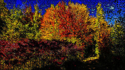 Abstract Landscape Digital Art - Abstract Autumn Landscape by Jean-Marc Lacombe