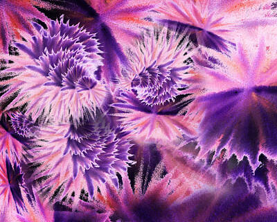 Abstract Flowers Royalty-Free and Rights-Managed Images - Abstract Burst Of Flowers by Irina Sztukowski