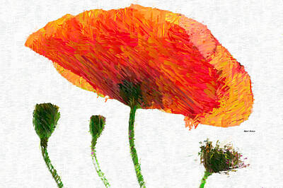 Abstract Flowers Mixed Media - Abstract Flower 0723 by Rafael Salazar