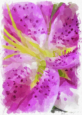 Royalty-Free and Rights-Managed Images - Abstract Flower Watercolor XXIV by Ricky Barnard