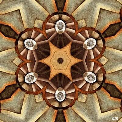 Mountain Digital Art - Abstract Kaleidoscope - Mandala Catus 1 No. 3  L A S  by Gert J Rheeders