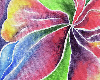Lilies Royalty-Free and Rights-Managed Images - Abstract Lily And Orchid Watercolor Flowers by Irina Sztukowski