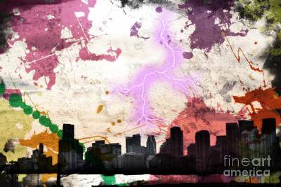 Abstract Skyline Photo Rights Managed Images - Lightning Strikes  Royalty-Free Image by Gary Smith