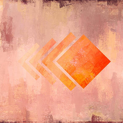Abstract Royalty-Free and Rights-Managed Images - Abstract Orange Square with Angles by Brandi Fitzgerald