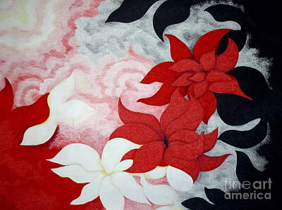 Abstract Flowers Drawings - Abundance of Good by Kathleen Allen