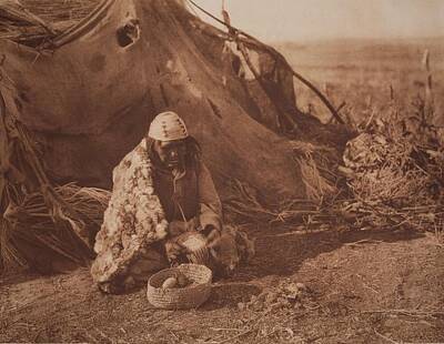 Country Road - Achomawi Basket-maker ca 1923 , Native American by Edward Sheriff Curtis, 1868 - 1952 by Celestial Images
