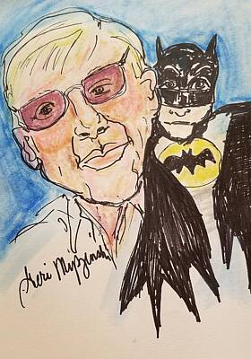 Comics Drawings - Adam West Batman by Geraldine Myszenski
