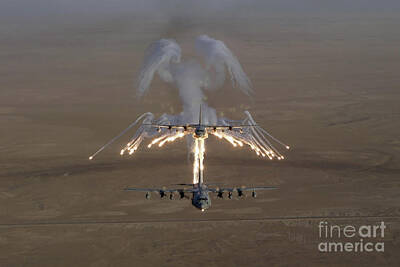 Abtracts Laura Leinsvencner - Aerial Shot Over Iraq Of A Kc-130 by Stocktrek Images