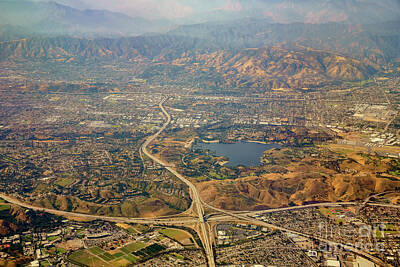 Modern Man Rap Music Rights Managed Images - Aerial view of San Dimas and Puddingstone Reservoir, view from w Royalty-Free Image by Chon Kit Leong
