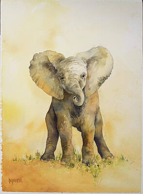 Tribal Patterns - African elephant by Maureen Moore