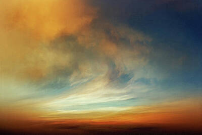 Abstract Landscape Paintings - Afterglow by Lonnie Christopher