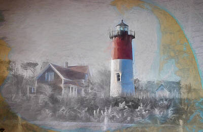 Vintage Magician Posters - Afternoon view of Nauset lighthouse by Jeff Folger