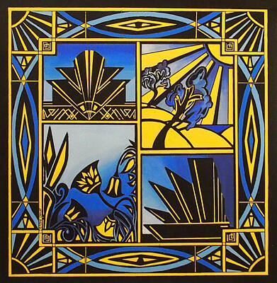 Vermeer - Art Deco In Blue by Emma Childs