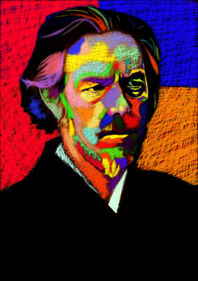 Recently Sold - Portraits Paintings - Alan Watts Portrait by Stephen Humphries
